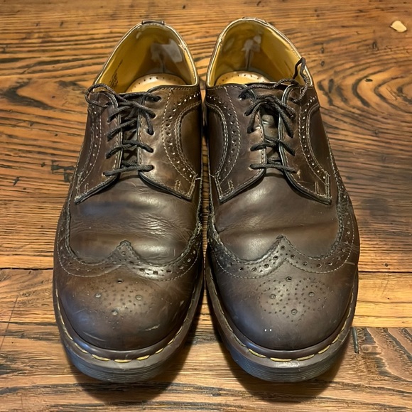 〜90's England Dr. Martens 5holl Wing Tip Vintage 90s Dr Martens Shoes Wing Tip Wingtip Black Zoot
